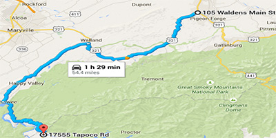 Tail of the Dragon map route