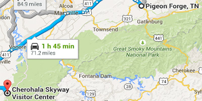 Cherohala Skyway map route