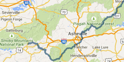 Blue Ridge Parkway map route